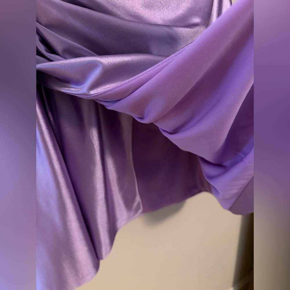 Ed Young Lavender Satin Corset Mini Dress - Picture 12 of 12